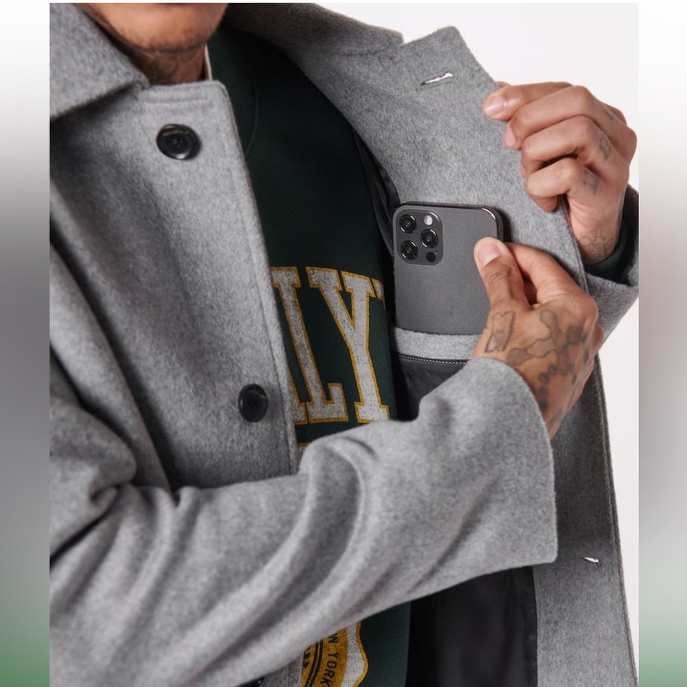 Abercrombie Wool-Blend Mac Coat - Picture 7 of 8